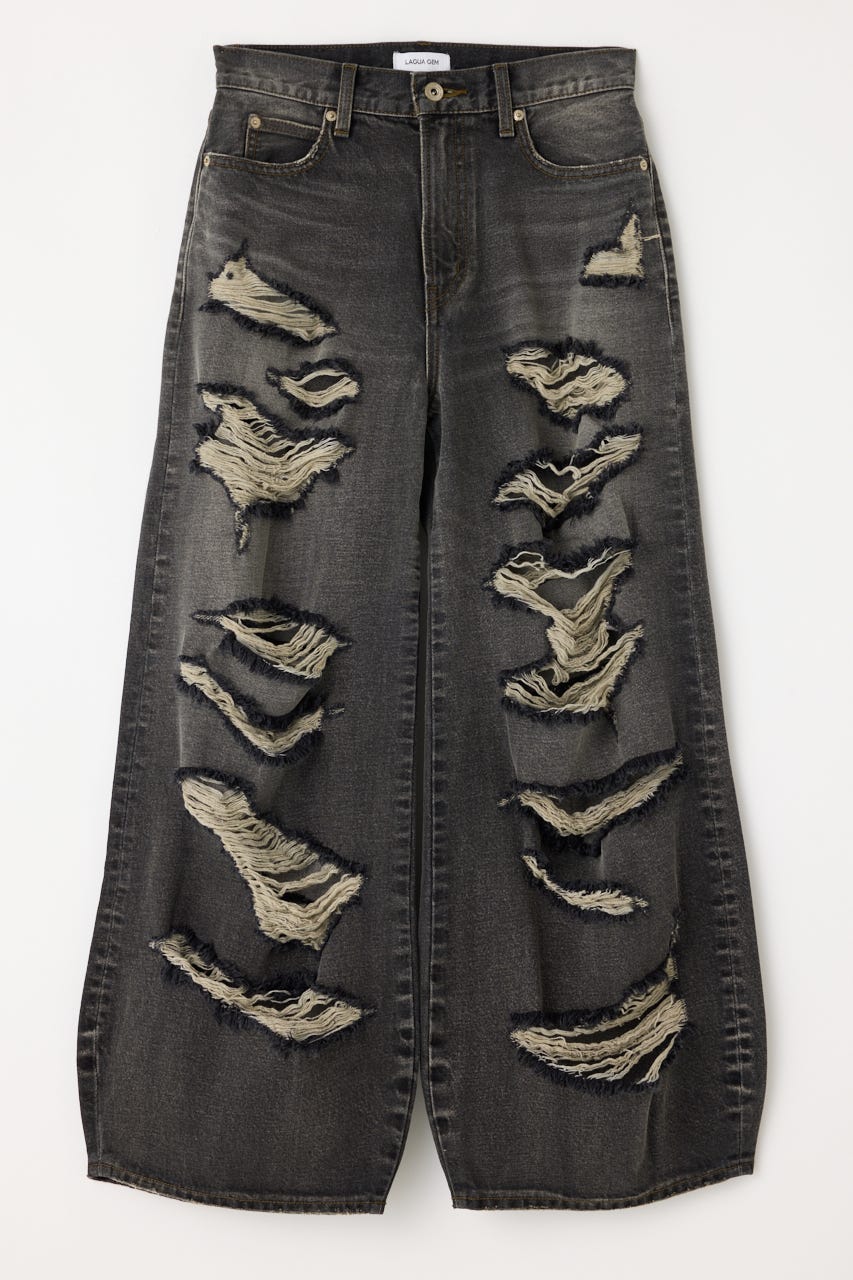 MANY CRASH LOOSEY デニム BLK 23inch