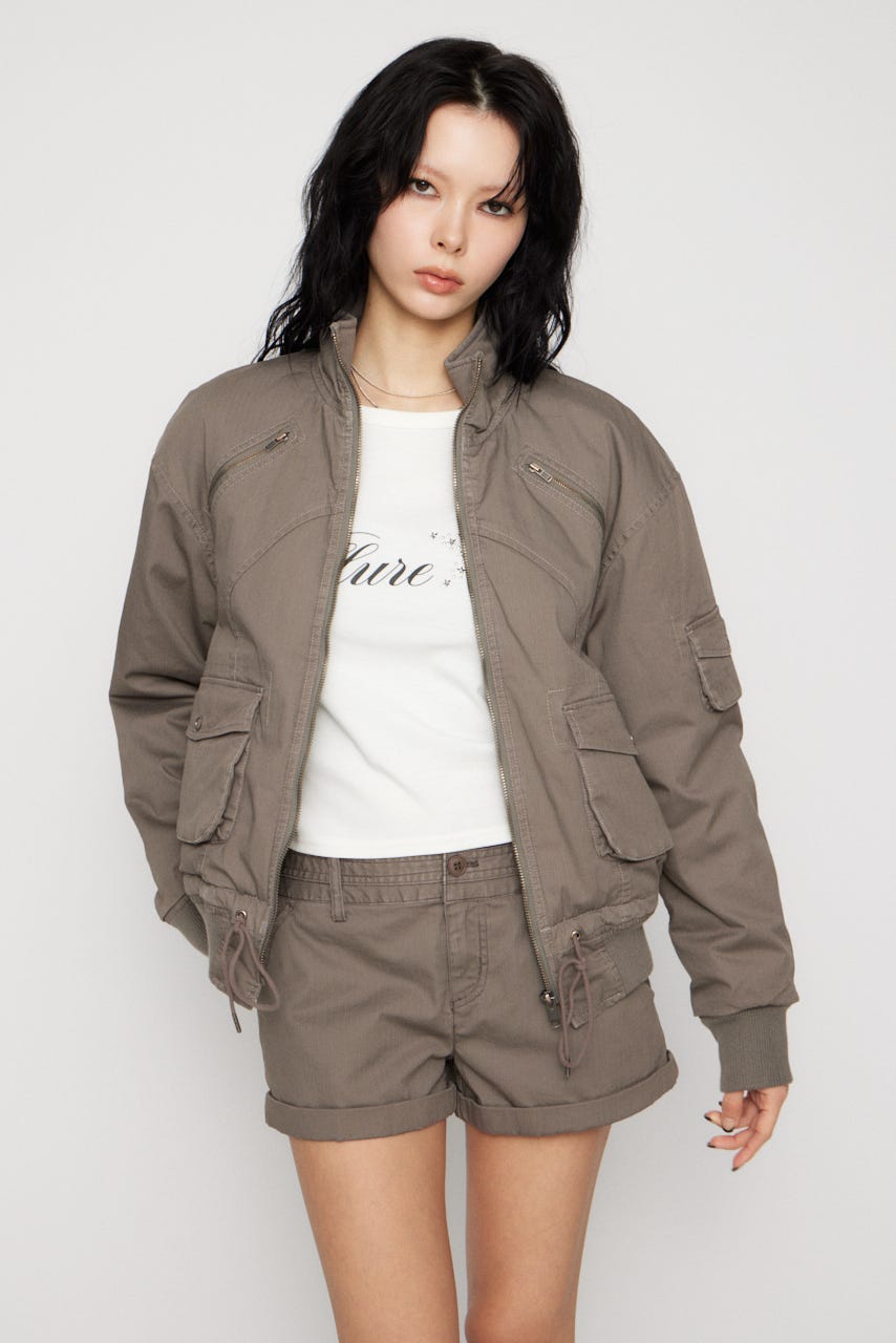 STITCH STRIPE ブルゾン GRY FREE