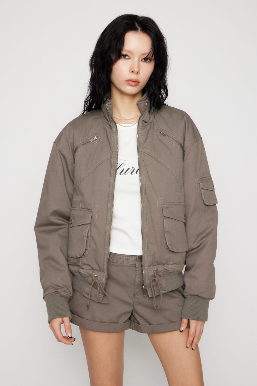 STITCH STRIPE ブルゾン GRY FREE