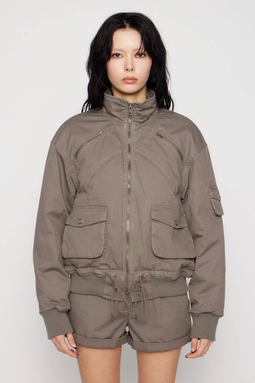 STITCH STRIPE ブルゾン GRY FREE