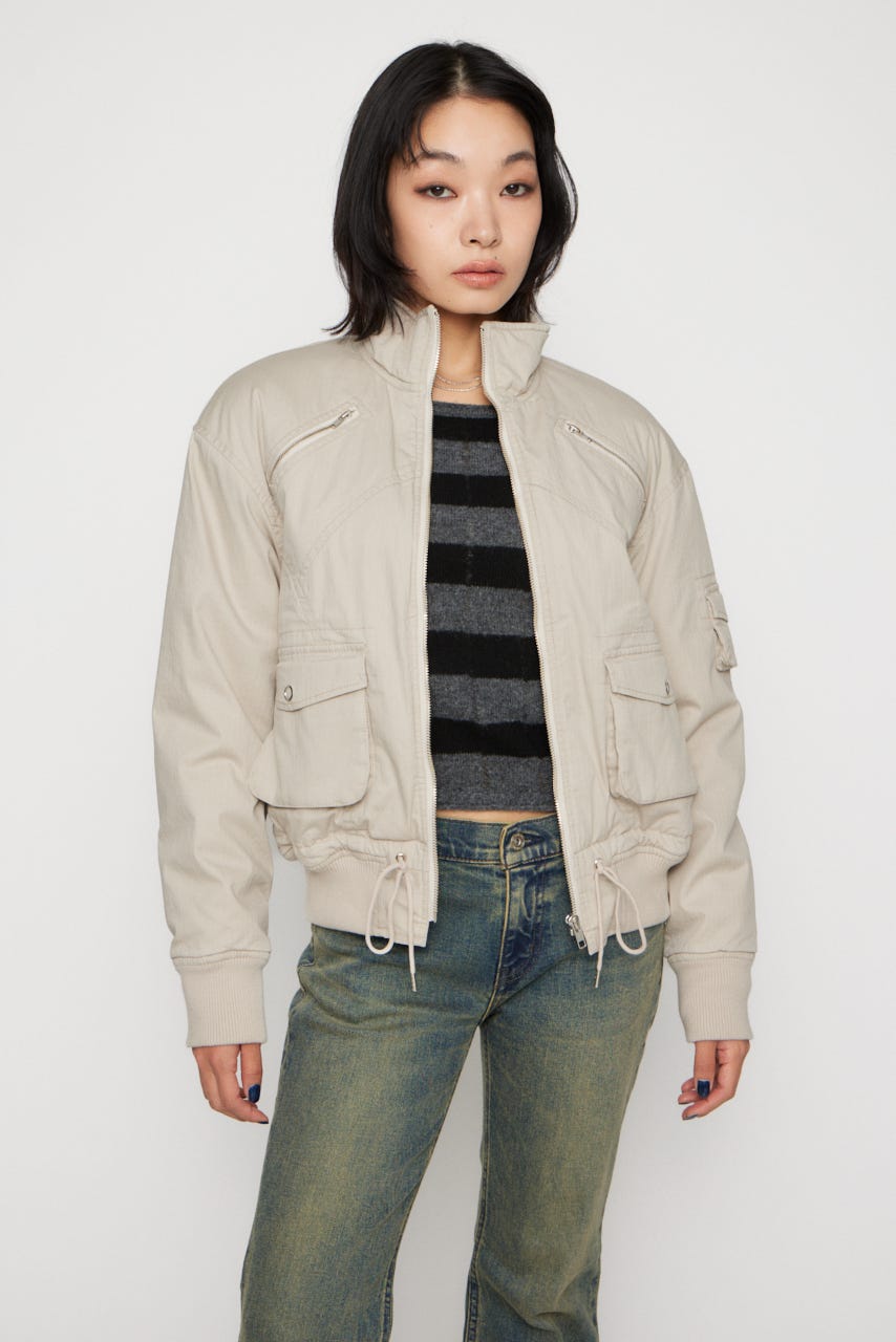 STITCH STRIPE ブルゾン IVOY FREE