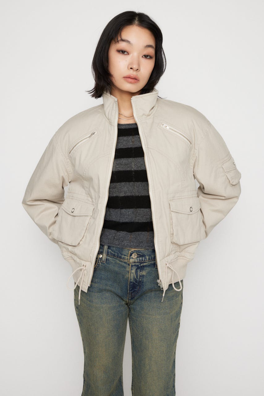 STITCH STRIPE ブルゾン IVOY FREE