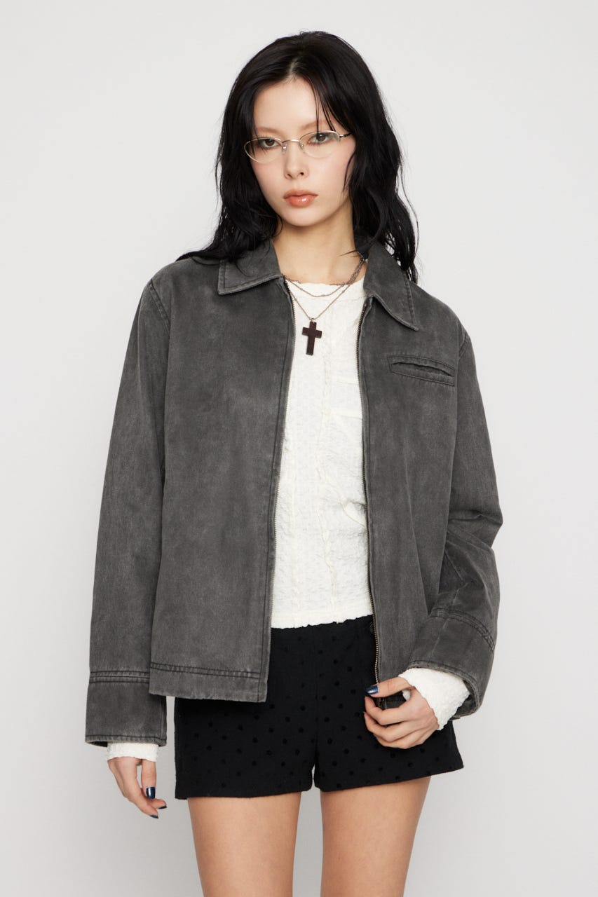 FAUX LEATHER BASIC ジャケット BLK FREE