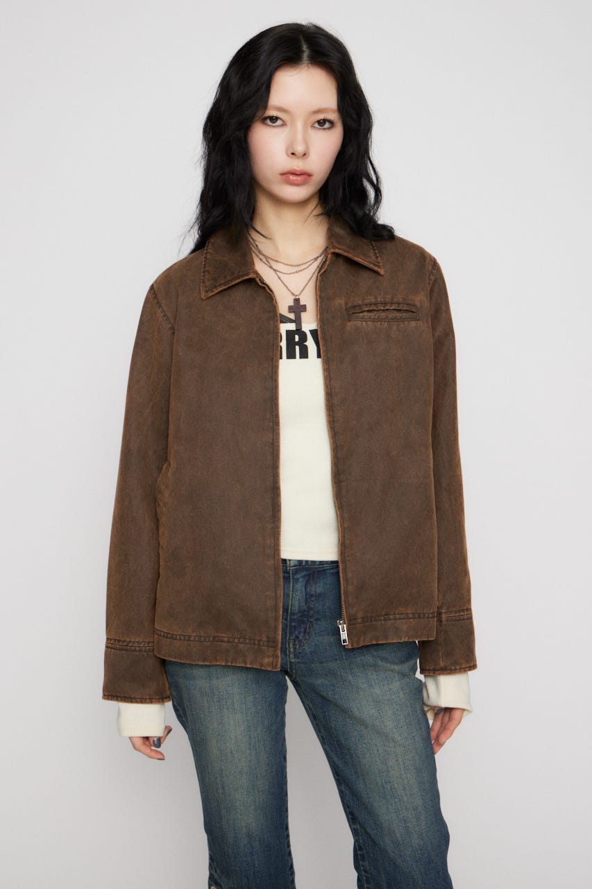 FAUX LEATHER BASIC ジャケット BRN FREE