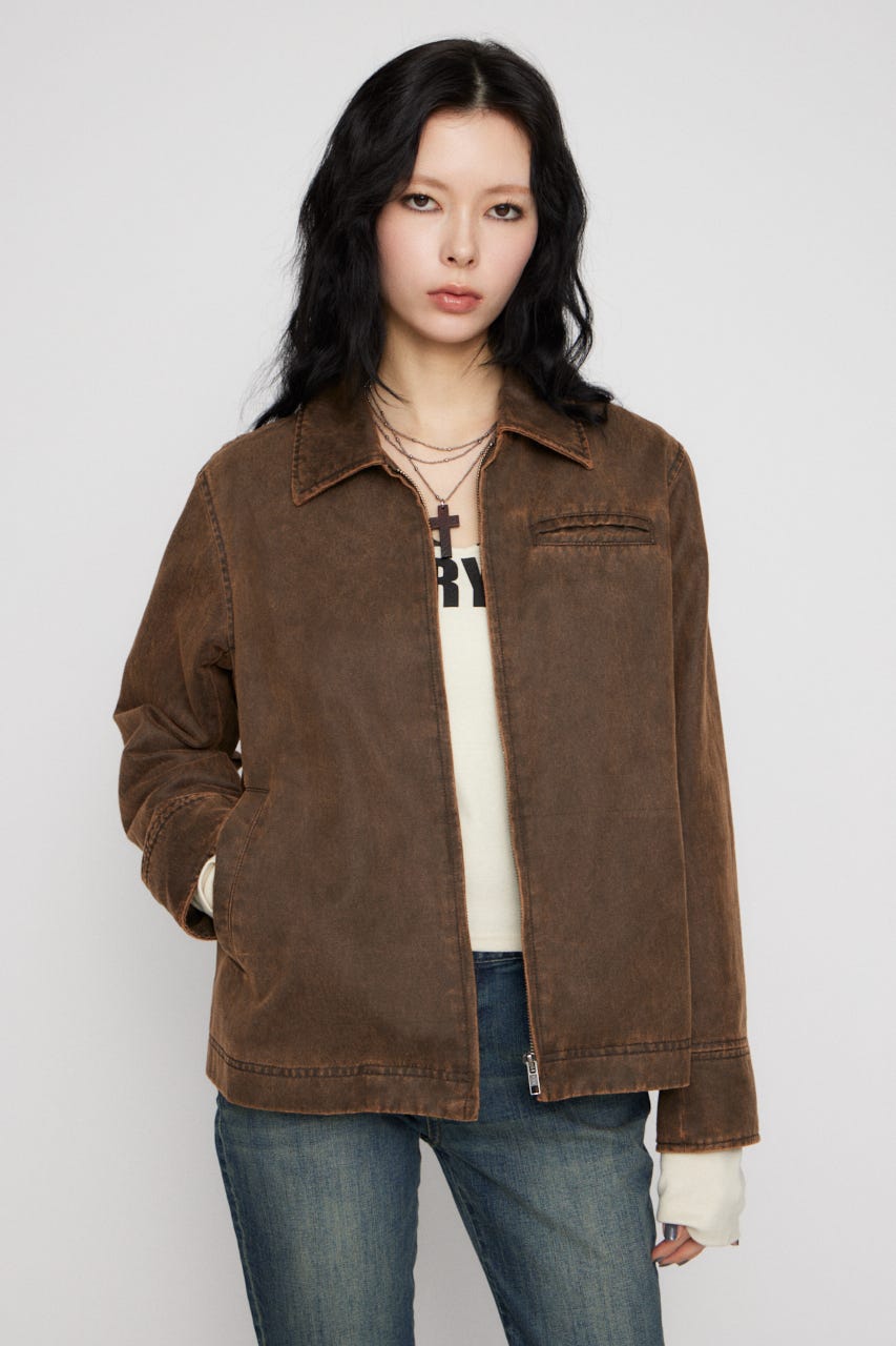 FAUX LEATHER BASIC ジャケット BRN FREE