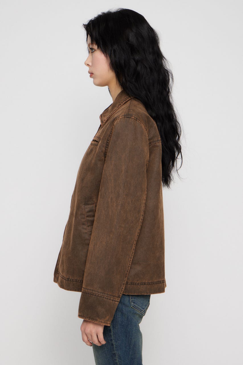 FAUX LEATHER BASIC ジャケット BRN FREE