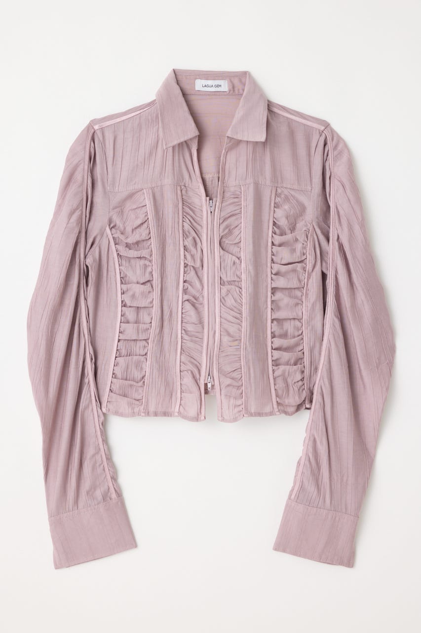 SHIRRING COMPACT シャツ L/PNK FREE