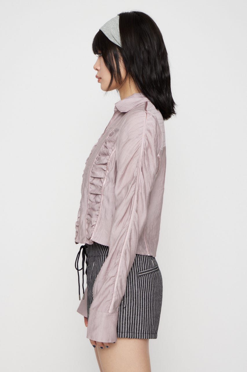 SHIRRING COMPACT シャツ L/PNK FREE