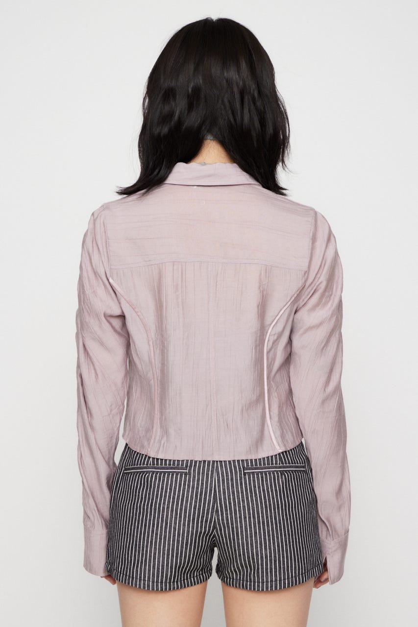 SHIRRING COMPACT シャツ L/PNK FREE