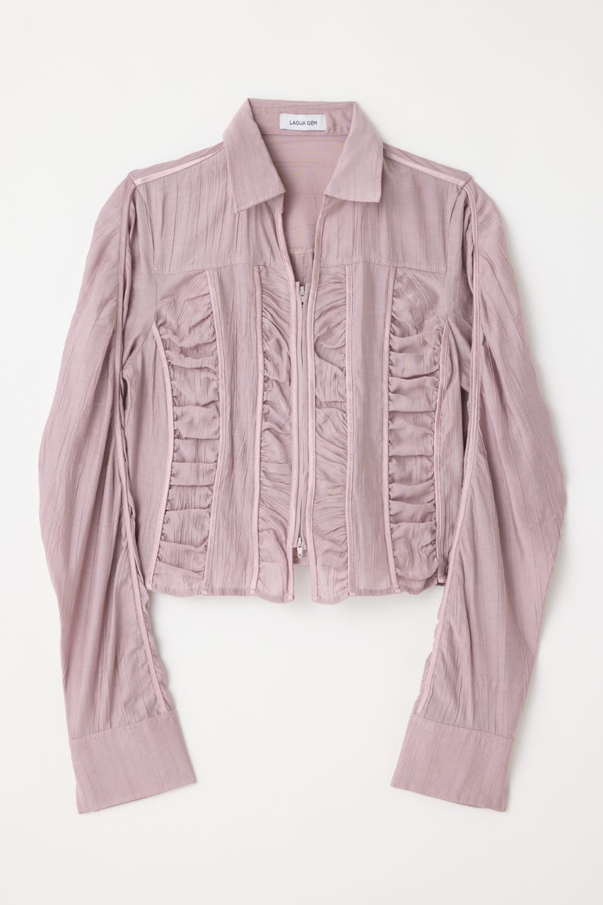 SHIRRING COMPACT シャツ L/PNK FREE