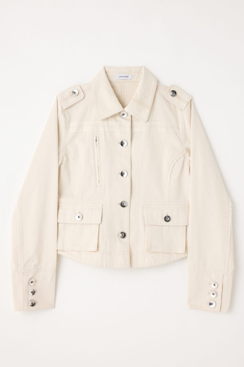 CUT OFF MILITARY ジャケット IVOY FREE