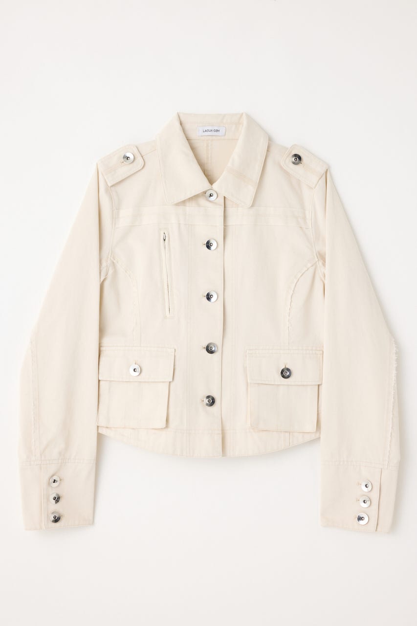 CUT OFF MILITARY ジャケット IVOY FREE