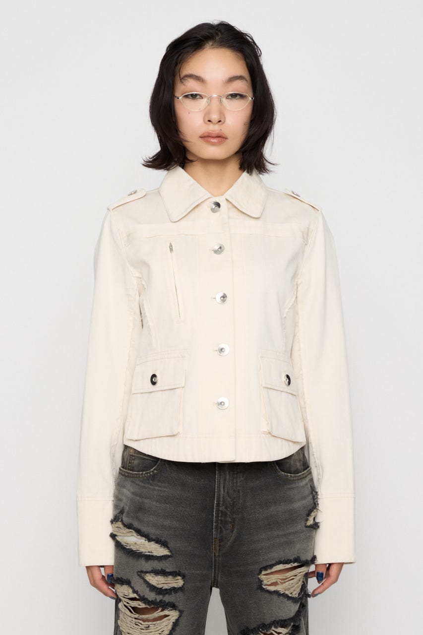 CUT OFF MILITARY ジャケット IVOY FREE