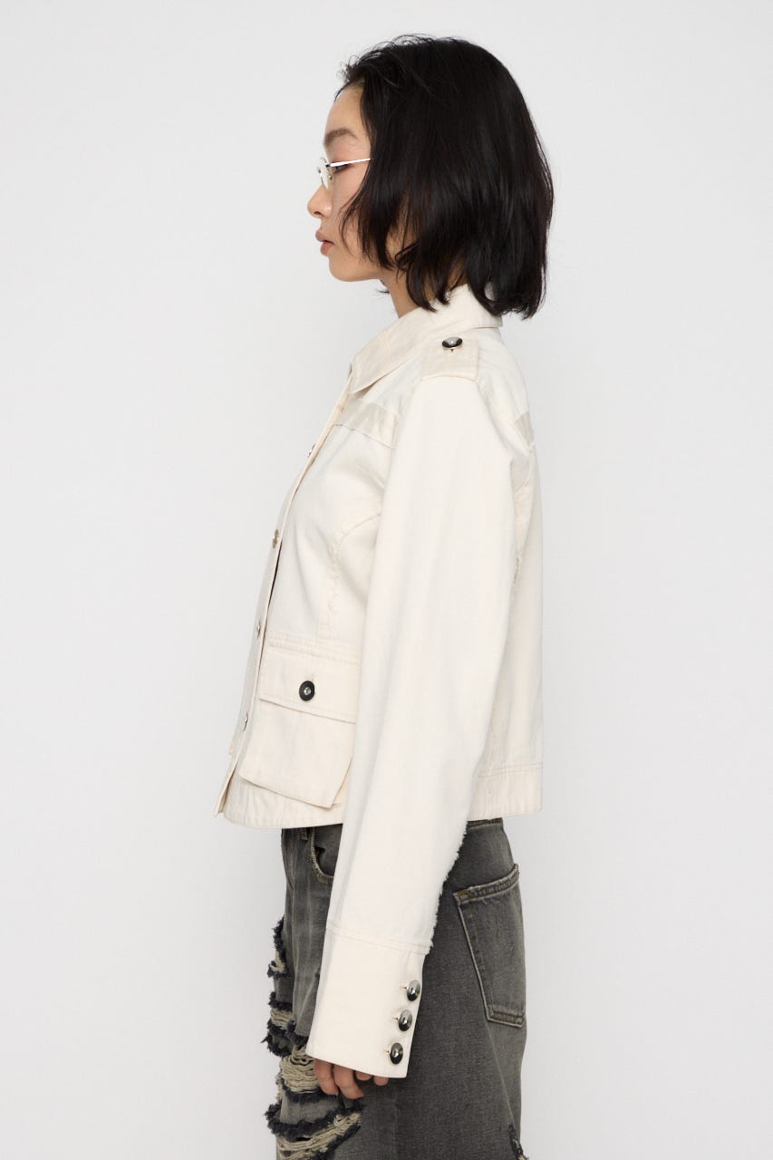 CUT OFF MILITARY ジャケット IVOY FREE