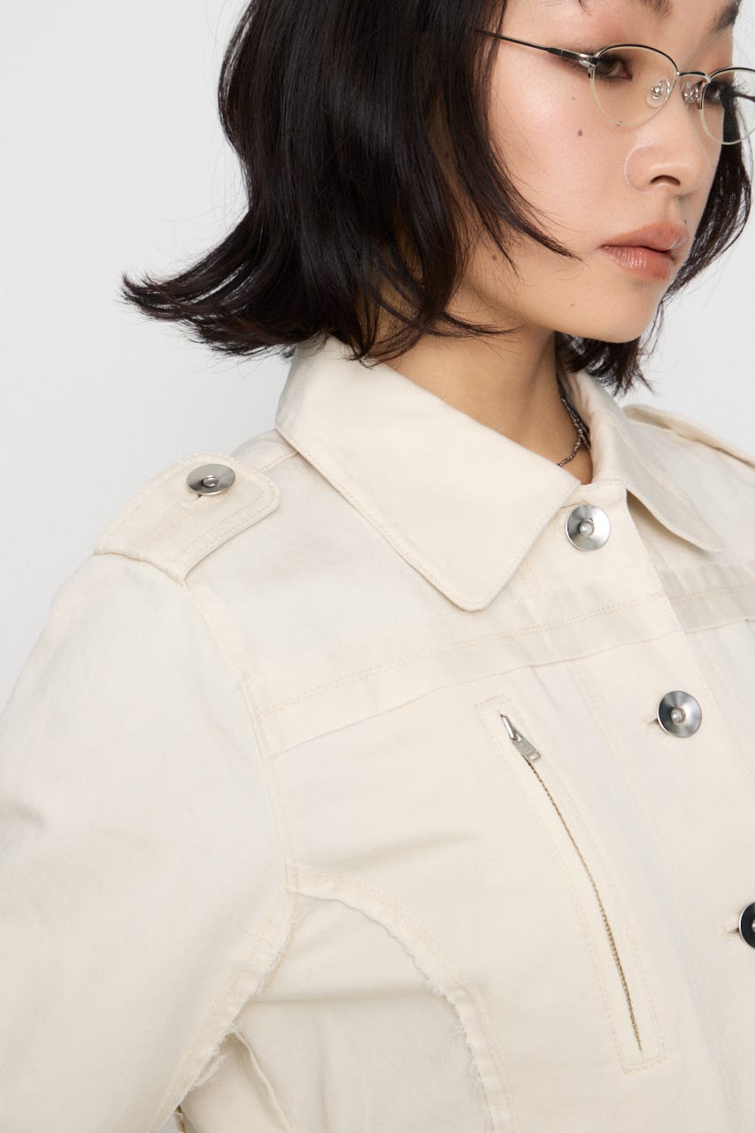 CUT OFF MILITARY ジャケット IVOY FREE