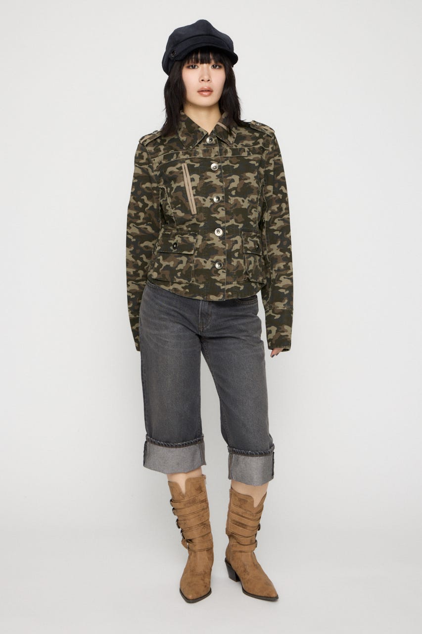 CUT OFF MILITARY ジャケット 迷彩 FREE