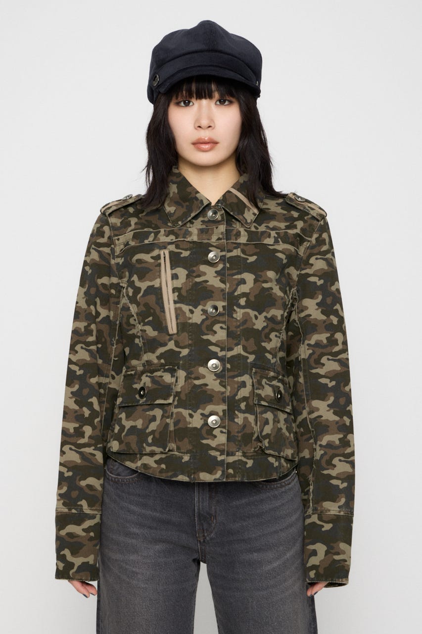 CUT OFF MILITARY ジャケット 迷彩 FREE