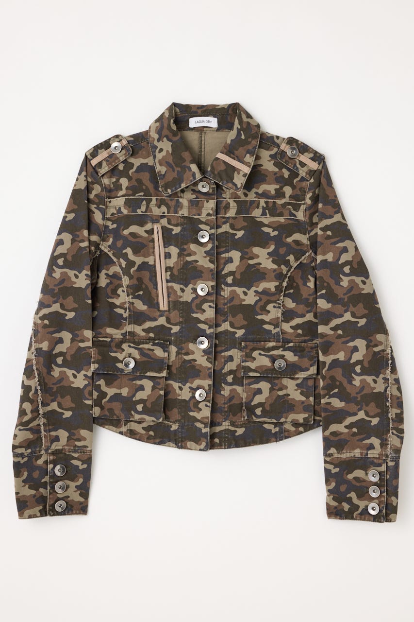 CUT OFF MILITARY ジャケット 迷彩 FREE