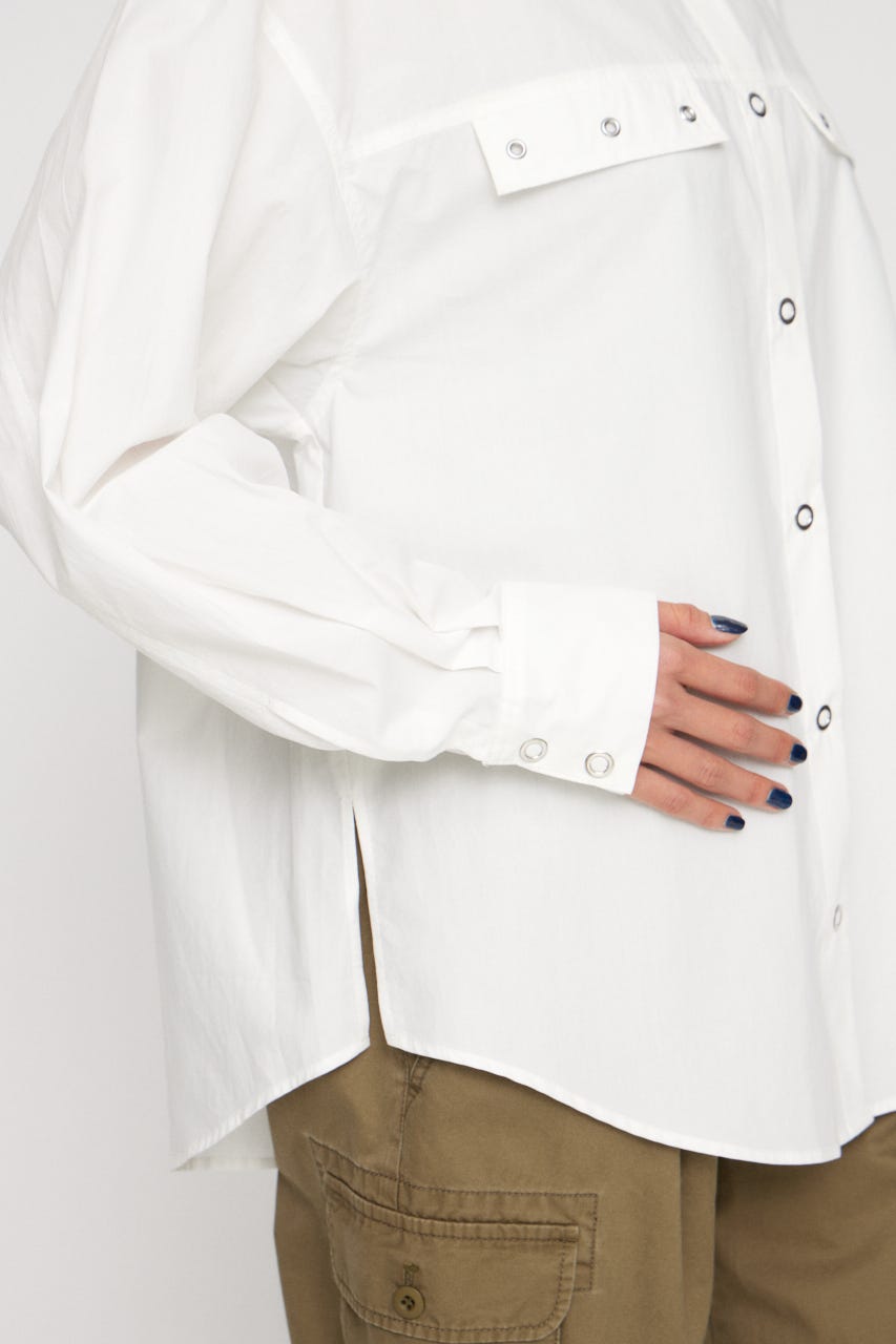 RING BUTTON OVER シャツ WHT FREE