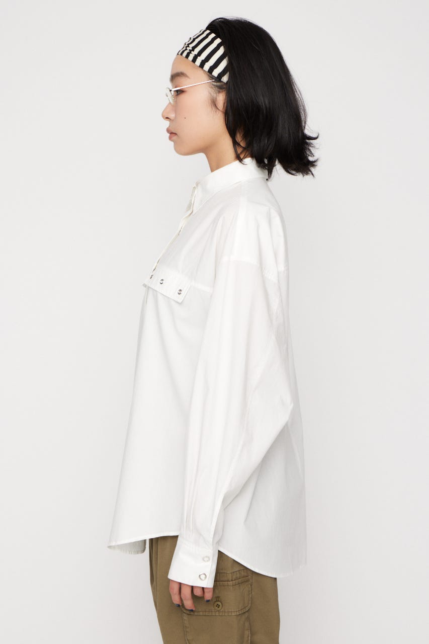 RING BUTTON OVER シャツ WHT FREE