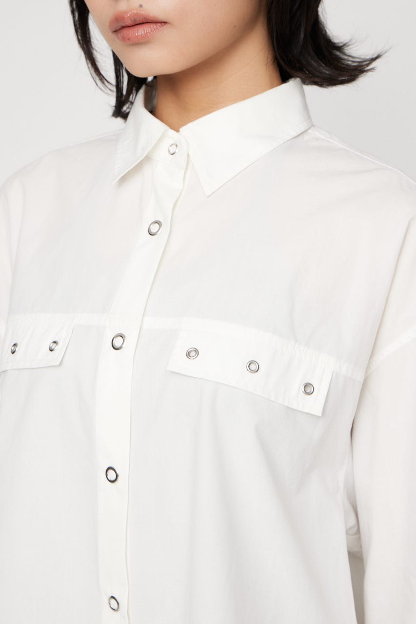 RING BUTTON OVER シャツ WHT FREE