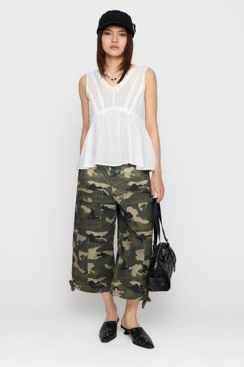 SOFT LACE NOSLEEVE トップス WHT FREE