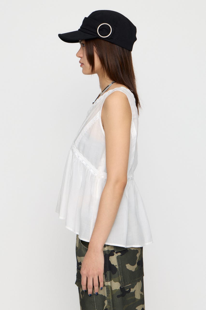 SOFT LACE NOSLEEVE トップス WHT FREE
