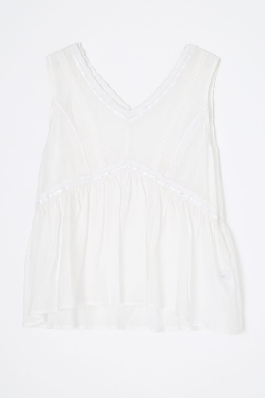 SOFT LACE NOSLEEVE トップス WHT FREE