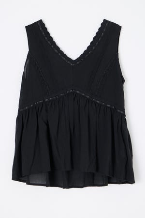 SOFT LACE NOSLEEVE トップス