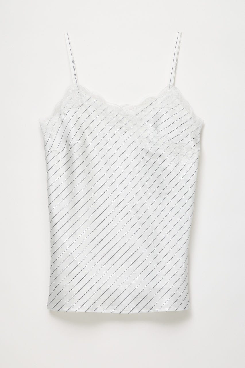 STRIPE SATIN キャミソール WHT FREE