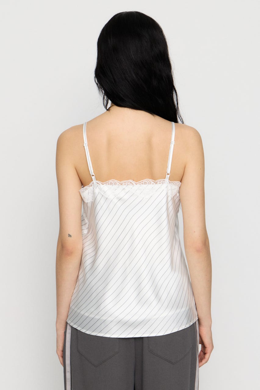 STRIPE SATIN キャミソール WHT FREE