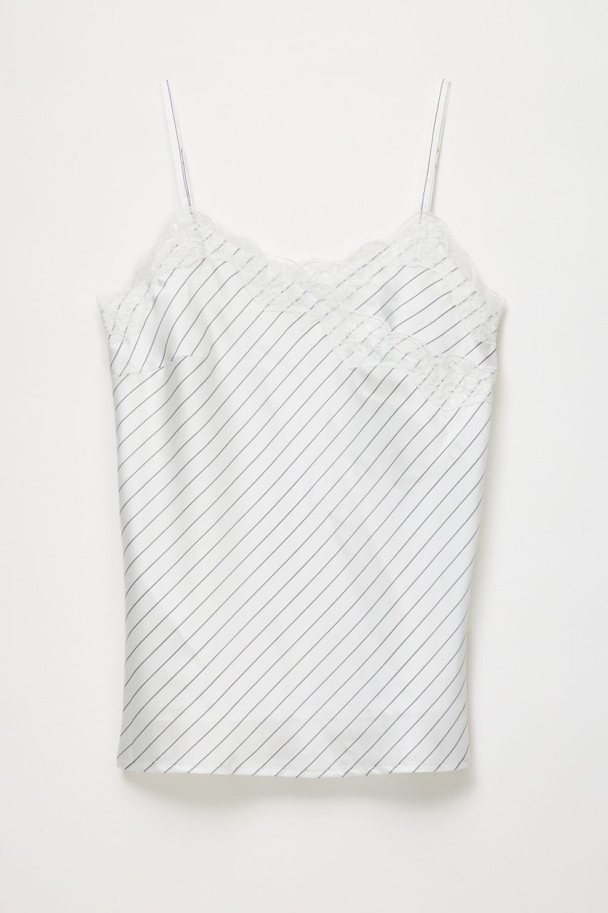 STRIPE SATIN キャミソール WHT FREE