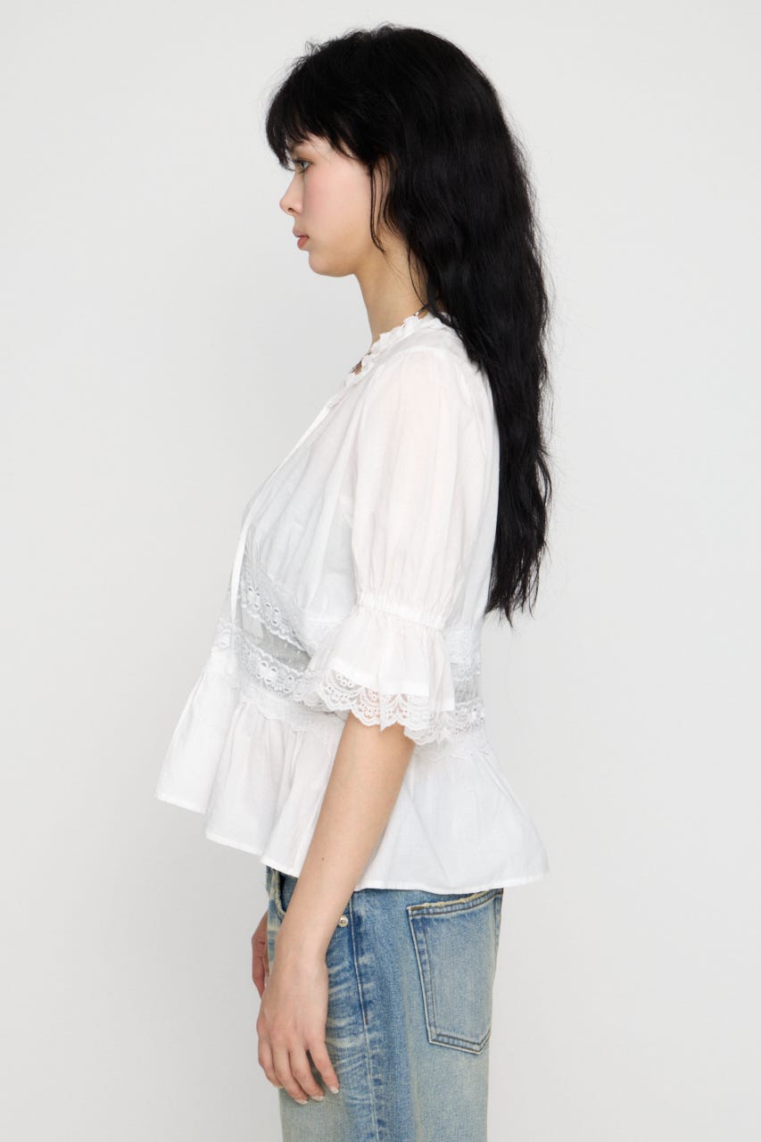 PUFF SLEEVE AIRY トップス WHT FREE