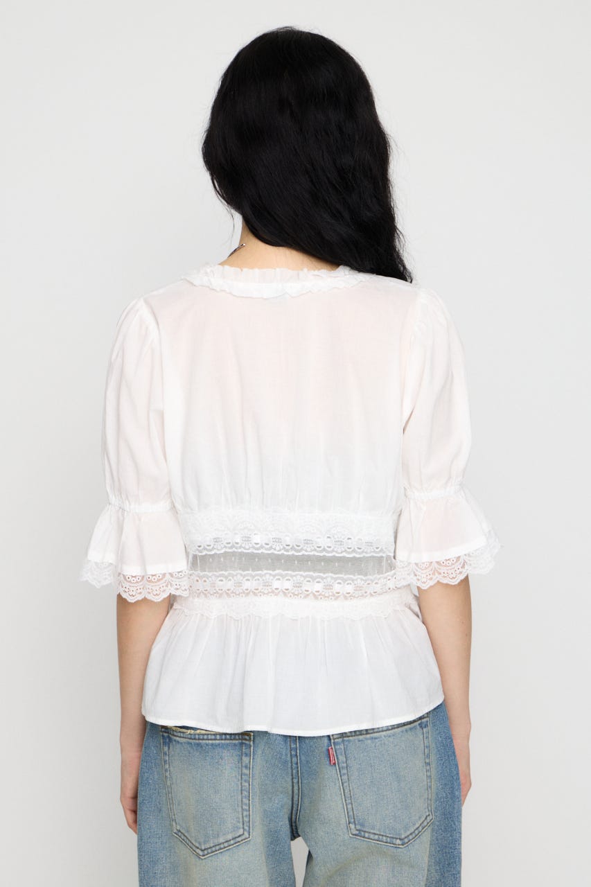 PUFF SLEEVE AIRY トップス WHT FREE