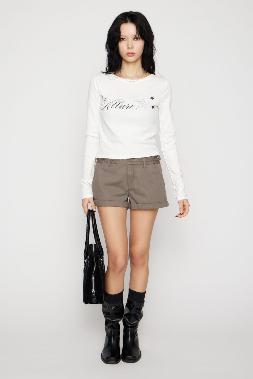 COMPACT STRIPE ショートパンツ GRY M