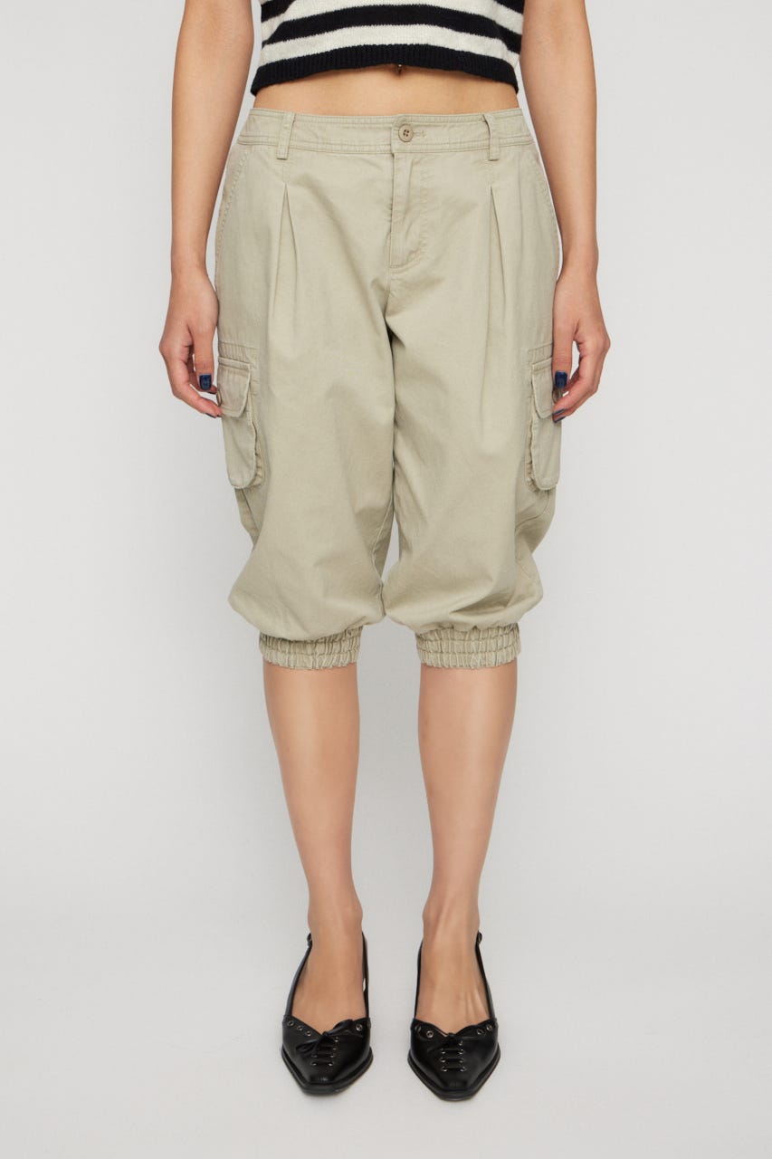 HEM SHIRRING SABRINA パンツ L/BEG S