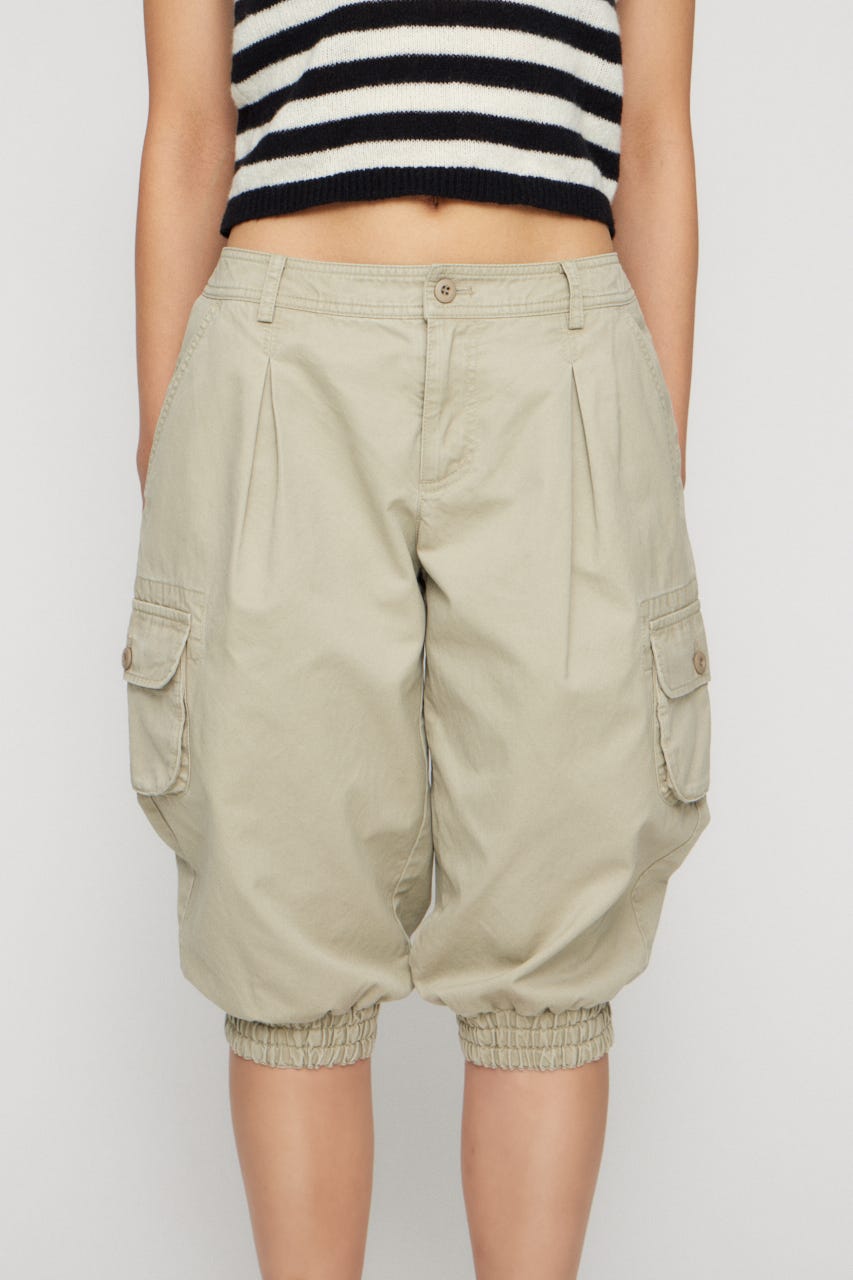 HEM SHIRRING SABRINA パンツ L/BEG S