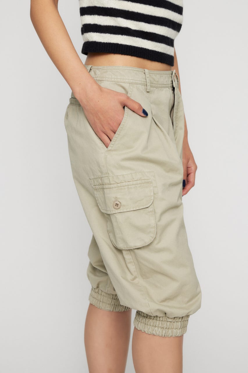 HEM SHIRRING SABRINA パンツ L/BEG S