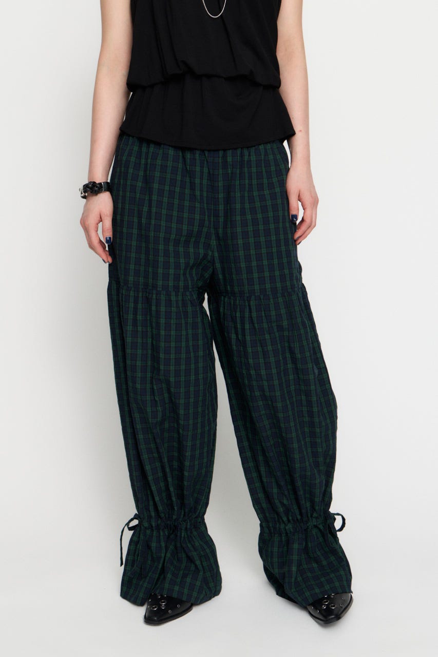 GATHER FRILL パンツ GRN S