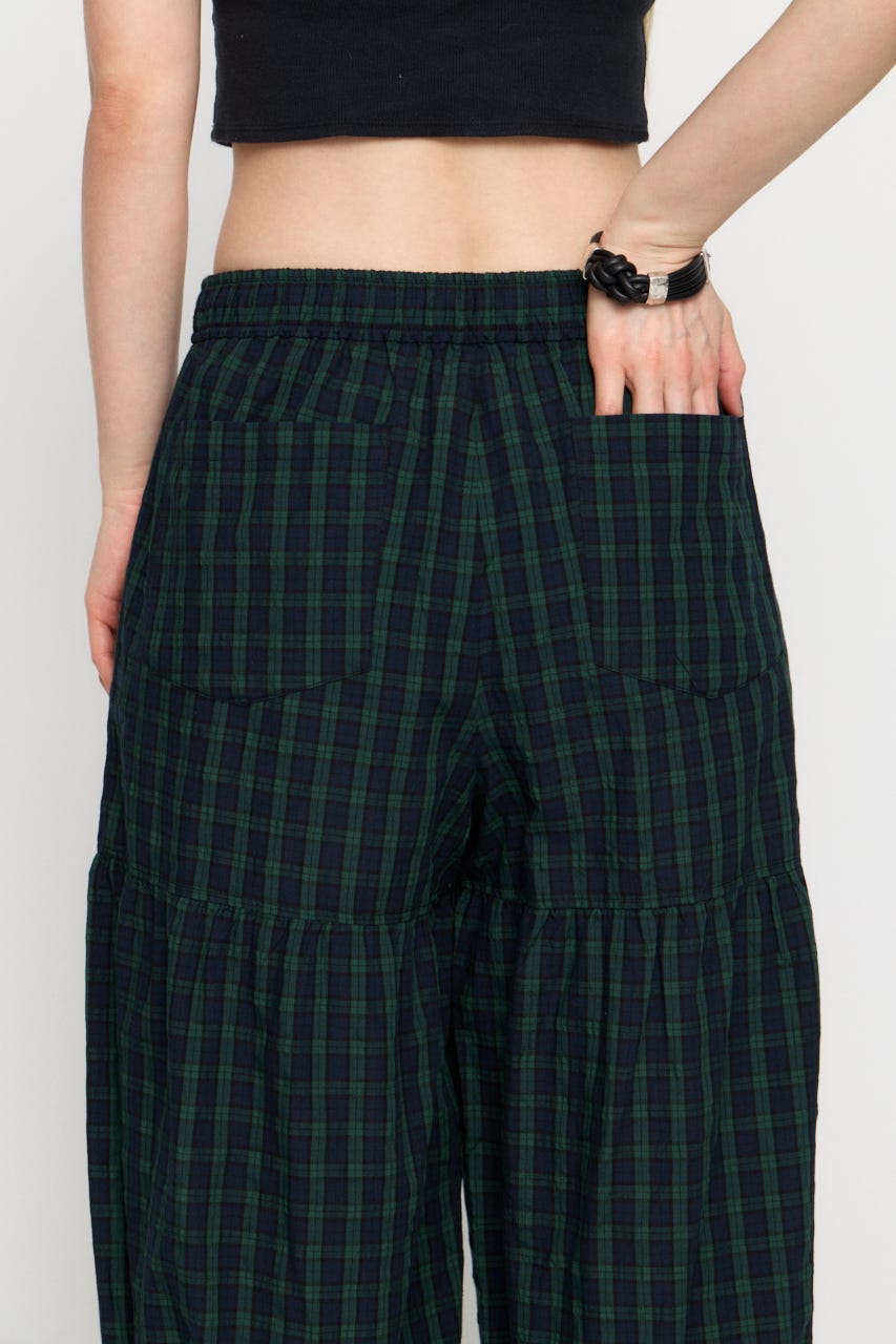 GATHER FRILL パンツ GRN S