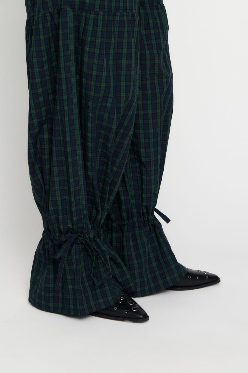 GATHER FRILL パンツ GRN S