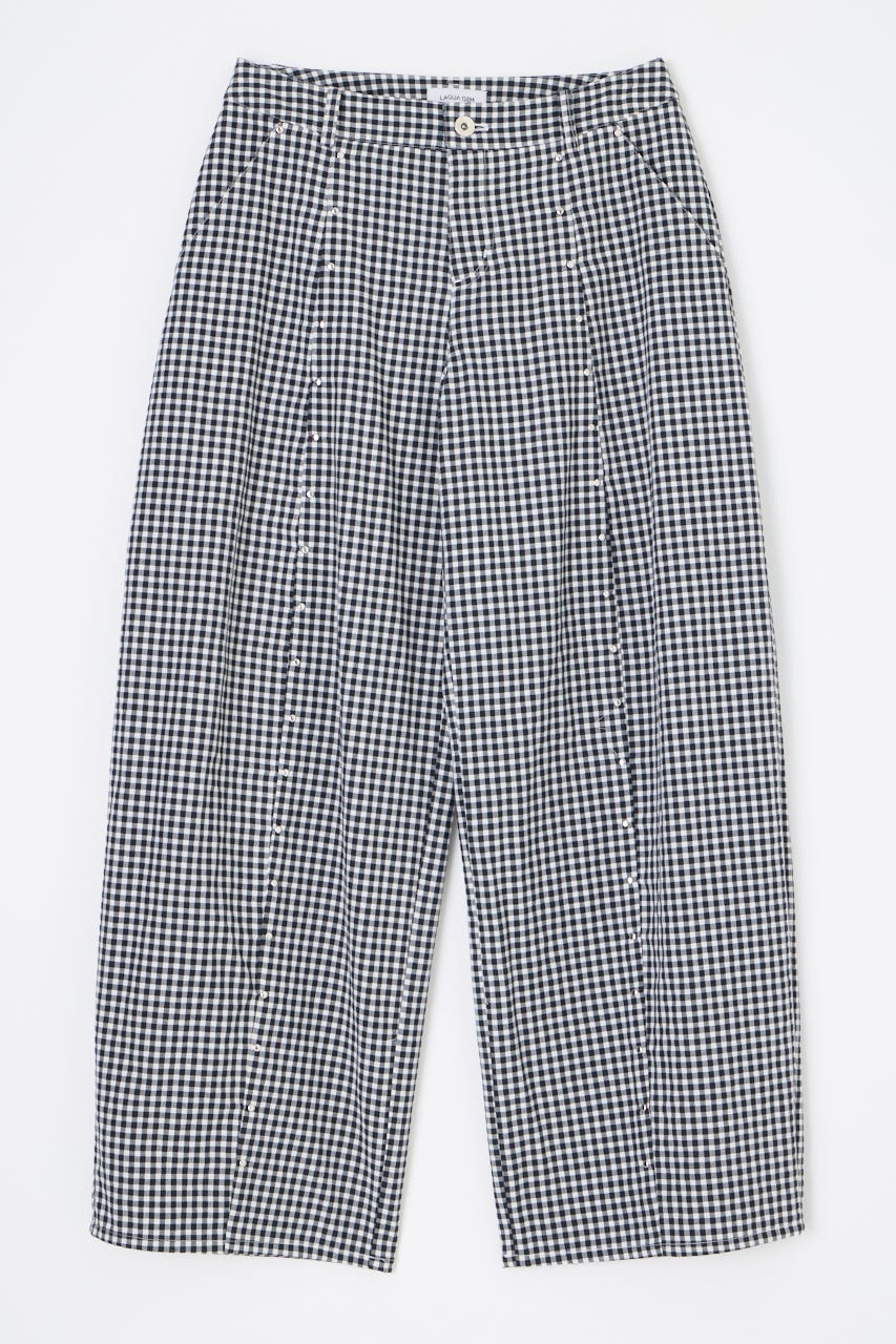 GINGHAM LOOSY パンツ BLK XS