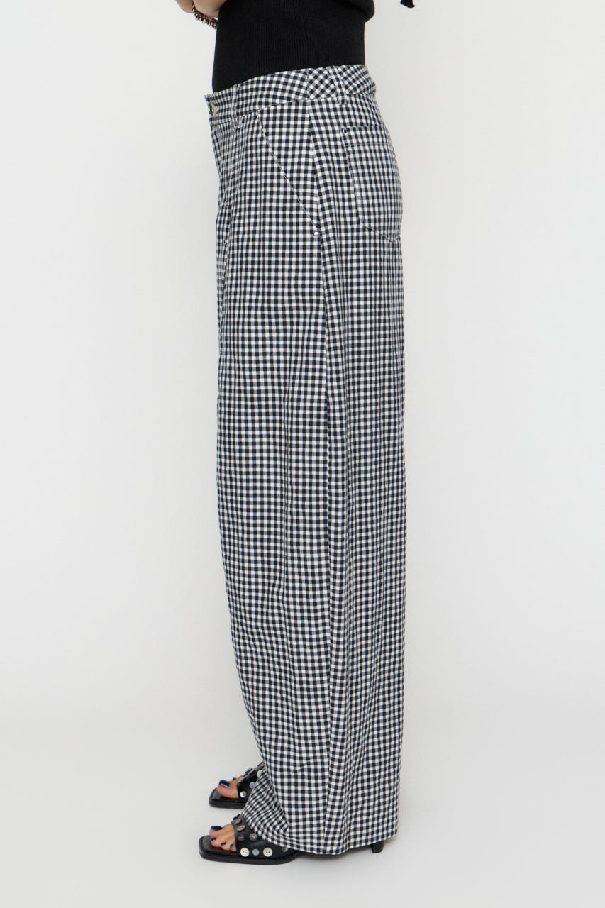 GINGHAM LOOSY パンツ BLK XS