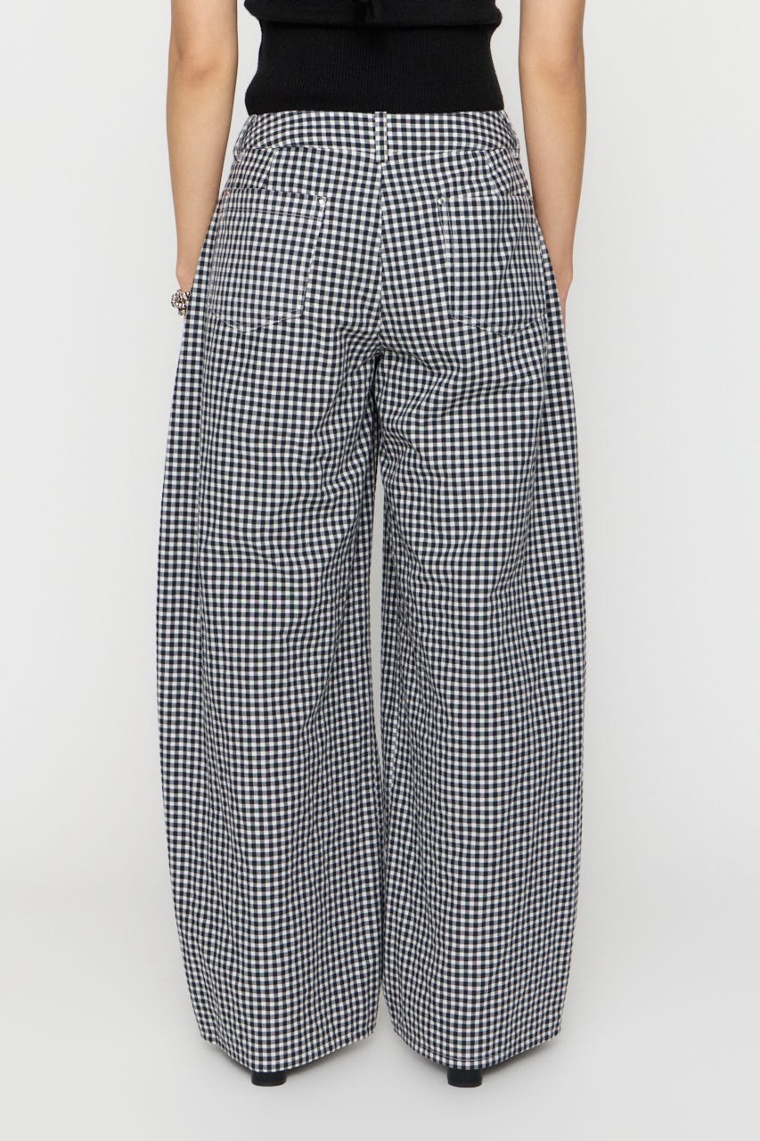 GINGHAM LOOSY パンツ BLK XS