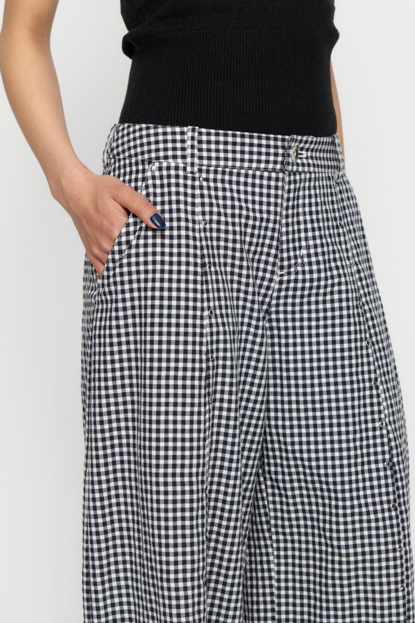 GINGHAM LOOSY パンツ BLK XS