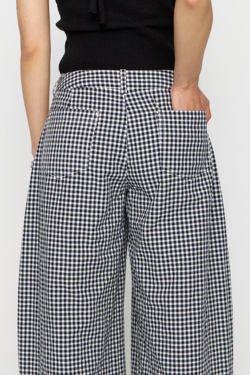 GINGHAM LOOSY パンツ BLK XS