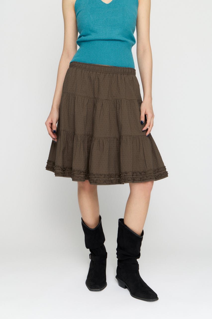 FRILL MIDI スカート BRN S