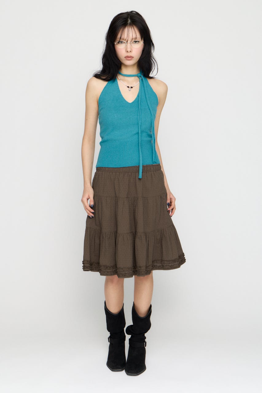 FRILL MIDI スカート BRN S