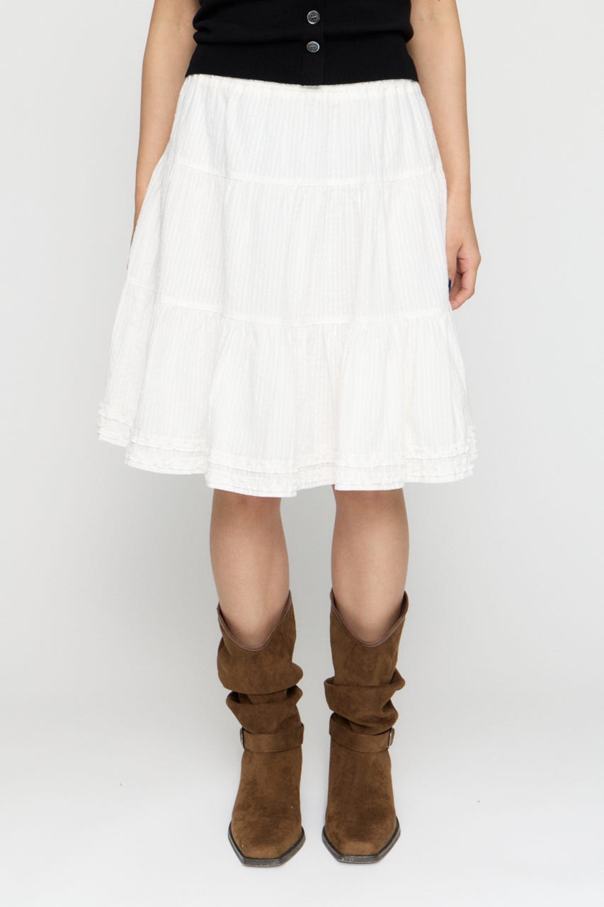 FRILL MIDI スカート WHT S