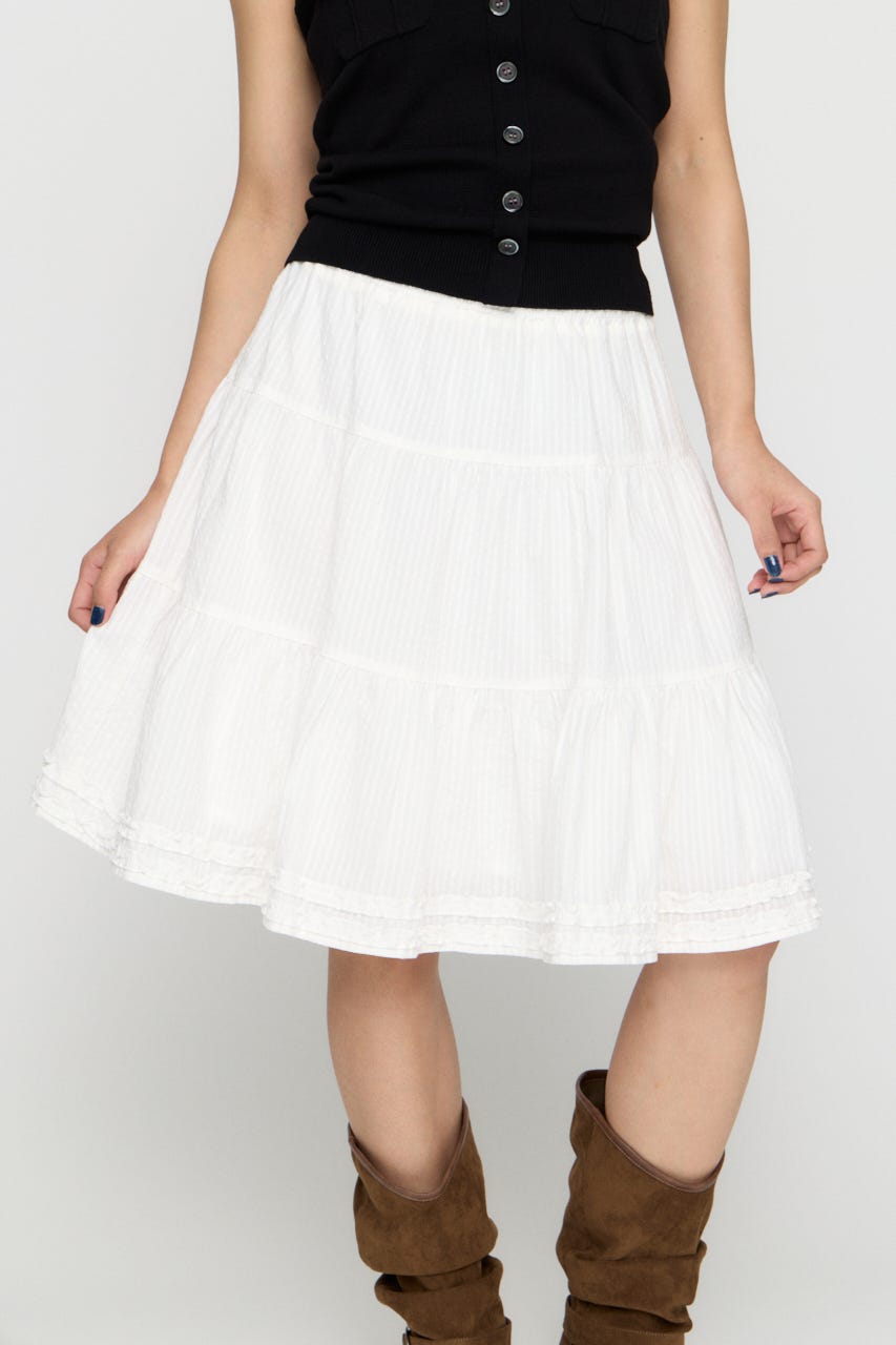 FRILL MIDI スカート WHT S